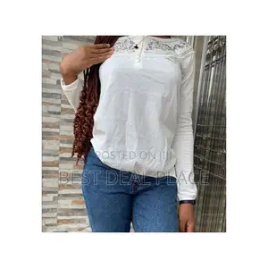 Ong Ladies Button Embroidery Blouse- Off White Original From Canada