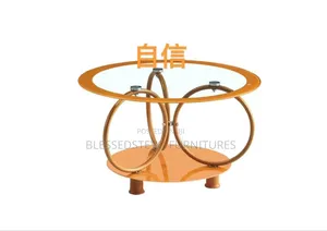 3ft Round Centre Table Gold Colour