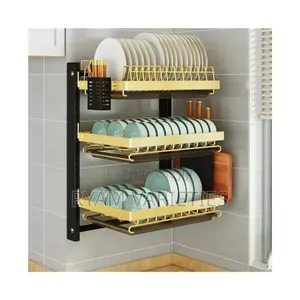 3tier Mounted Wall Dish Rack