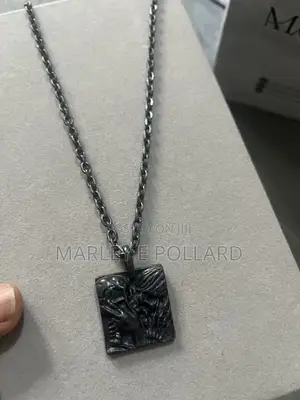 Black Steel Quality Antique Necklace Square Pendant Chain