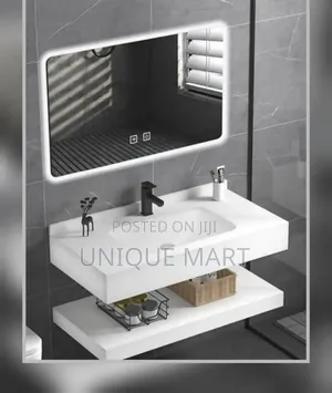 80cm Modern Bathroom Vanity Set With Led Light Mirror And Basin