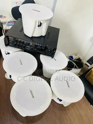 Original 6 Bose Ceiling Speakers and Amplifier Set Up