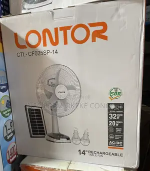 Lontor 14 Inches Table Fan With Solar Panel