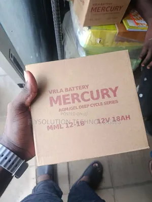 12v 18ah Mercury Agm/Gel Dry Cell Lead-Acid (Vrla) Battery