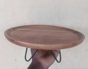 Round / Square Wooden Serving Plate With Metal Legs