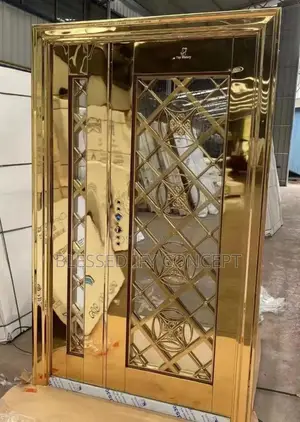 4ft by 7ft Security, Dining Door Gold Color