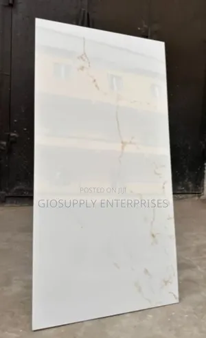 Large-Format White Porcelain Slab Tile With Polished Finish