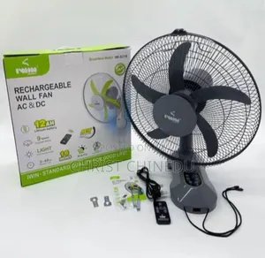 Solar Rechargeable Wall Mounted Fan Made With Lithium Battery Ac/Dc