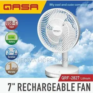 Qasa 7 Inches Rechargeable Table Fan