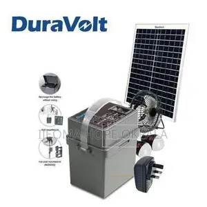 Duravolt Duravolt 5-in-1 Solar Power Rechargeable Pack+12 Dc Table Fan