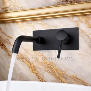 Luxury Matte Black Wall Mounted Basin Mixer Tap