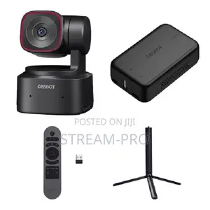Obsbot Tiny 2 Lite Webcam Smart Remote Controller, Adapter, And Tripod