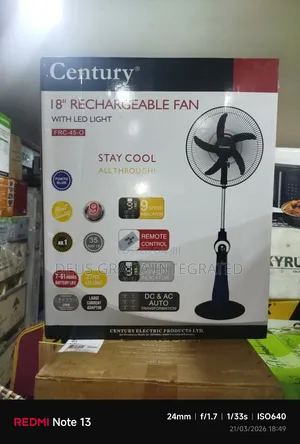 18" Rechargeable Century Fan