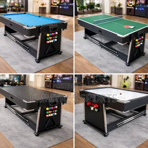 “7ft 4-in-1 Multi Game Table – Snooker, Table Tennis Air Hockey”