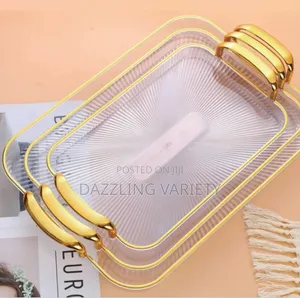3-in-1 Acrylic Serving Tray for Kitchen, Dining Room Etc