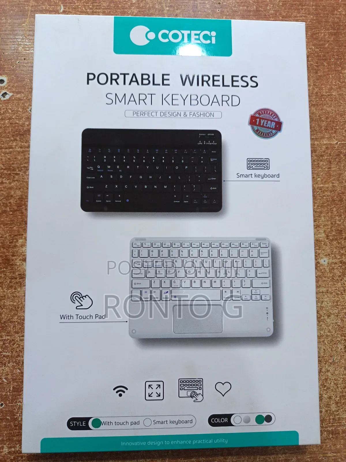 Coteci Portable Rechargeable Wireless Smart Keyboard