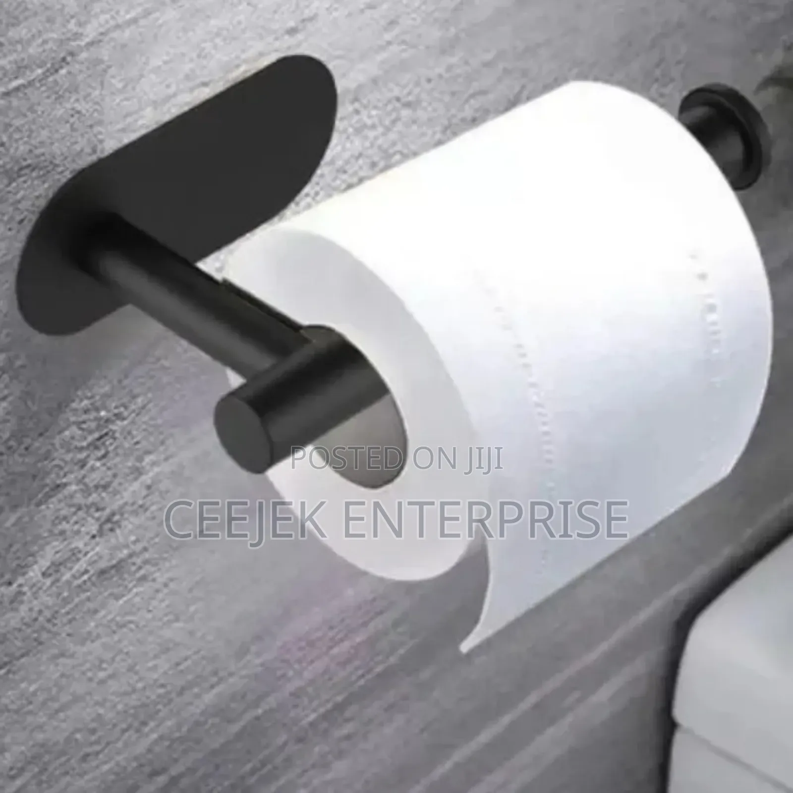 L Shape Black Tissue Holder
