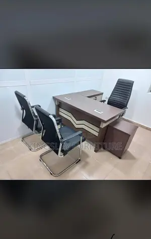 1.6 Meter Office Table and Visitor Chairs and Executive Chair