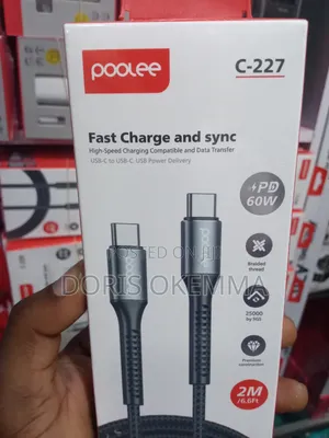 Poolee C-227 60w Pd Fast Charging Usb-C to Usb-C Cable (2m/6.6ft)