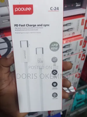 Poolee C-24 60w Pd Fast Charging Usb-C to Usb-C Cable (1m/3.3ft)