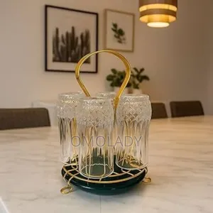 6 Holder Gold Plated Glasswear Rack