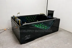 Luxury Black Acrylic Whirlpool Massage Bathtub With Mounted Tv