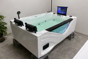 Luxury 2-Person Whirlpool Massage Bathtub With Built-in LCD Tv Screen