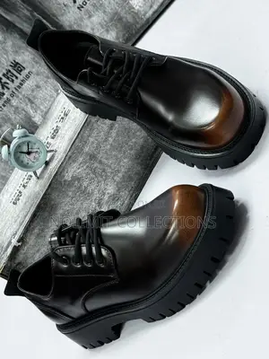Leather Derby Shoe With Thick Chunky Soles