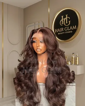 Luxury Chocolate Brown Bouncy Curls Lace Frontal Wig