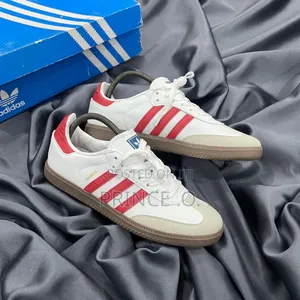Original Red Striped Adidas Samba Sneakers