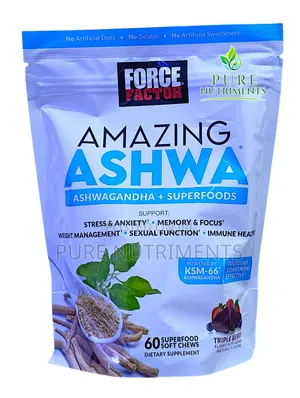 Force Factor Amazing Ashwa Ashwagandha 60 Soft-Chews
