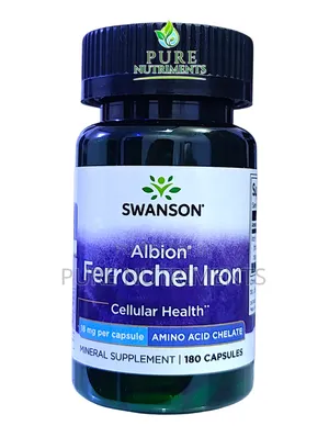 Swanson Ferrochel Iron Ferrous Bisglycinate 18mg 180 Capsules
