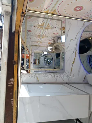 Luxury Wall-Mounted Bathroom Vanity With Led Mirror ( Cabinet )