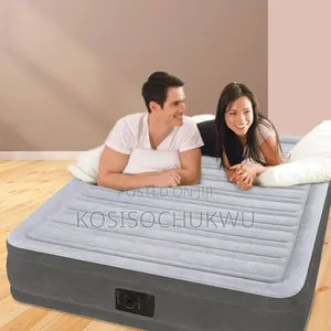 Full Dura-Beam Comfort-Plush Airbed 137x191x33 Cm With Internal Pump