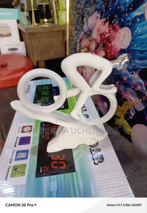 Abstract Resin Cyclist Statue - Bicycle Rider Figurine