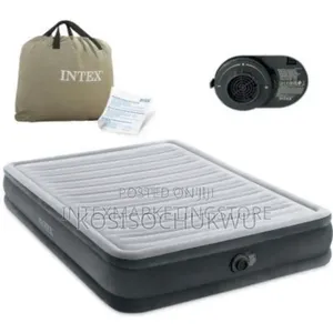 Intex Airbed 1.52m X 2.03m X 33cm With Built-in Electric Pump