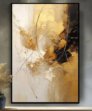 Golden Abstract Texture Canvas Artwork