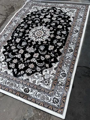 5x7/7x10fts Wine/Black/Cream Persian Belgium Center Rug
