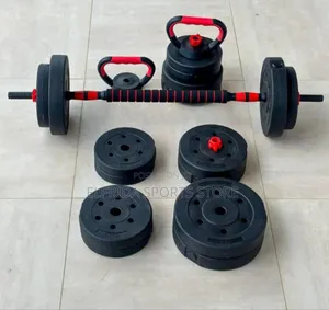 50kg Adjustable Dumbbell Barbell Set With Kettlebell Handle.