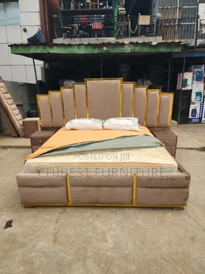 6by6 Padded Bed Frame With Side Cupboards