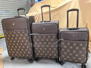 Set of 3 Leather Traveling Luggage Boxes
