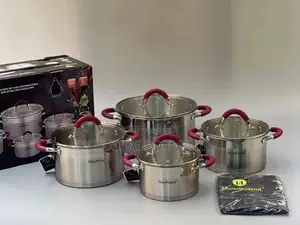 8pcs Haus Roland Stainless Steel Cookware Set With Glass Lid