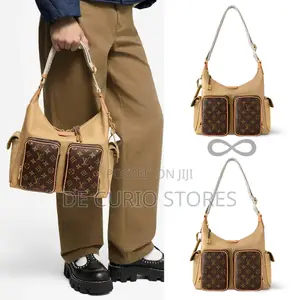 Louis Vuitton Hobo Cargo Bag in Beige Leather Coated Canvas Bag