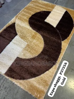4x6fts Cream and Brown Pattern Shaggy Turkey Center Rug(3×5,5×7)