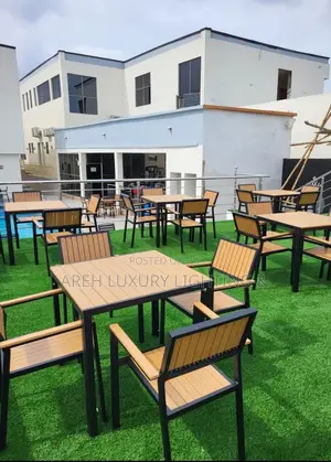 Wood Garden Furniture 4 Seat Aluminum Outdoor Coffee Table Chair