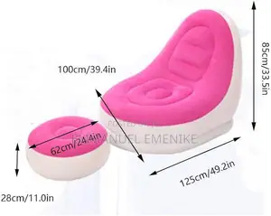 Quality Inflatable Sofa With Leg Rest and Free Manual Pump