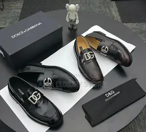 Dolce Gabbana Luxury Parent Leather Men's Loafers Shoes