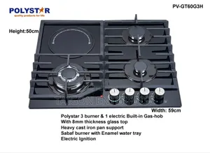 3 Gas Burners and 1 Electric Cooker in Built