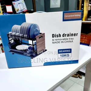 2 Layers Dish/Plate Drainer Rack With Chopping Board Holder