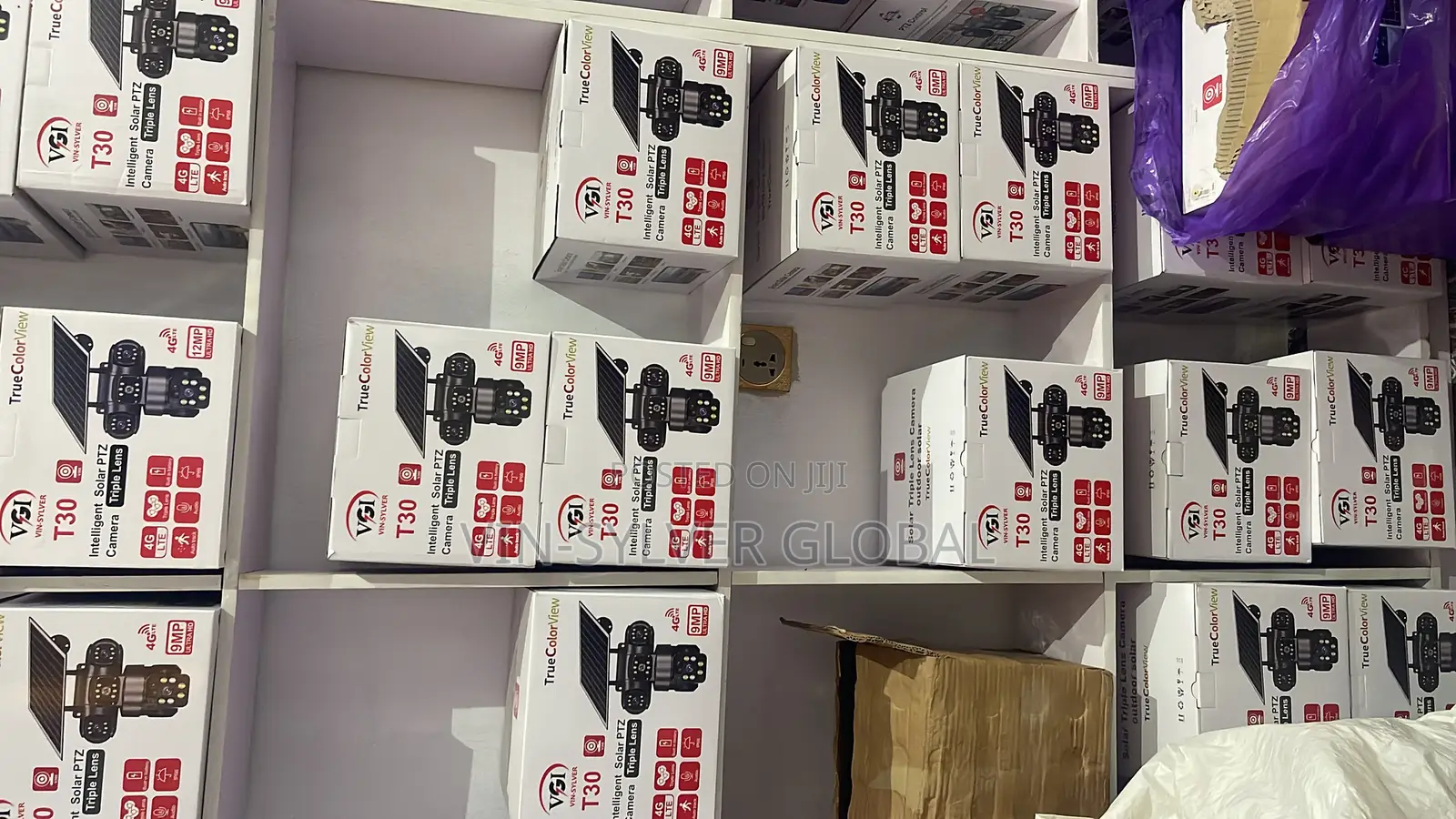 Three Face Solar CCTV Camera